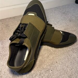 Balenciaga Olive and Black Men's Sneakers